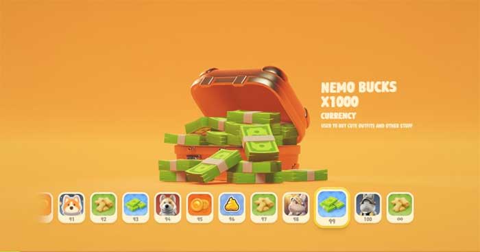 Bạn sẽ nhận được một lượng Nemo Bucks khi lên cấp trong Party Animals