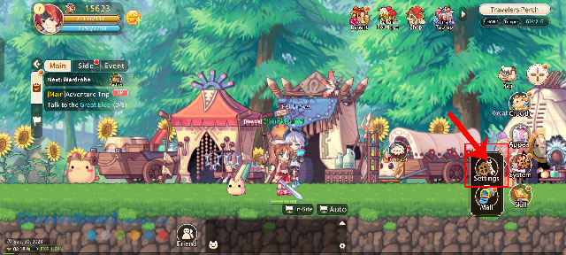 Chạm vào mục Settings