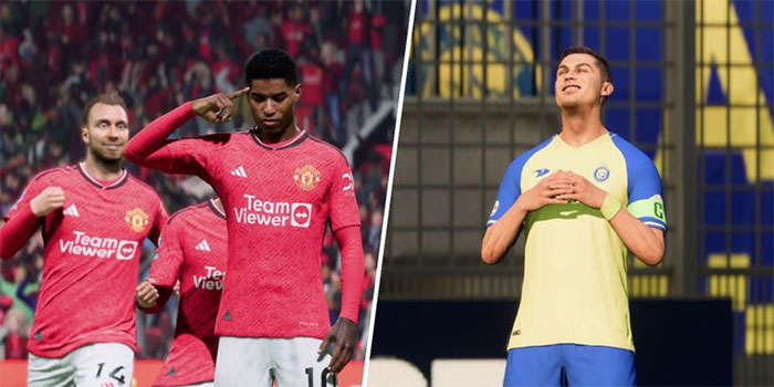 Màn ăn mừng của Marcus Rashford và Cristiano Ronaldo trong FC 24