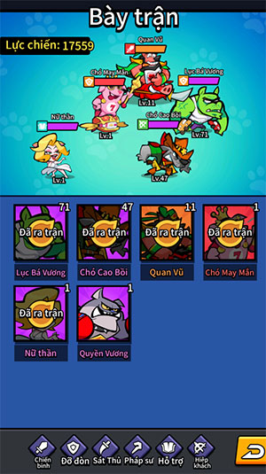 Đội hình hoàn chỉnh trong X-Dogs: Siêu Khuyển cần có 5 tướng chó, đảm nhận vị trí và vai trò khác nhau