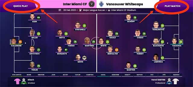 Bạn có thể chọn Play Match hoặc Quick Play trước mỗi trận đấu