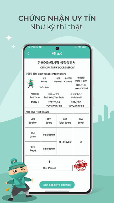 Cấp chứng nhận uy tín