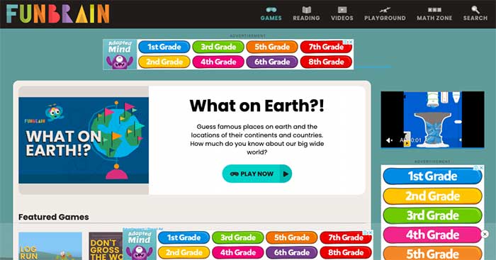 Funbrain.com là một trang web trò chơi trình duyệt mang tính giáo dục 
