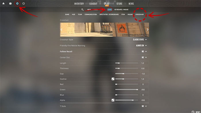 Cài đặt crosshair trong Counter-Strike 2