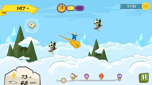Sử dụng các máy phóng kỳ quặc để phóng Finn và Jake lên bầu trời