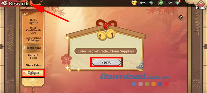 Nhập code Naruto Battle of Shadows