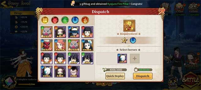 Cử anh hùng đi làm nhiệm vụ để nhận thưởng