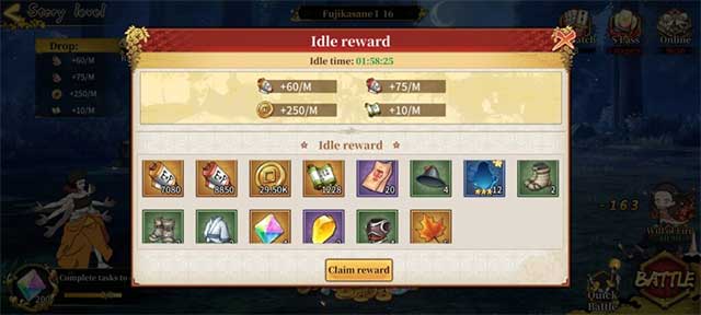 Phần thưởng idle