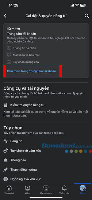 huy lien ket Instagram voi Facebook dien thoai 2*438274