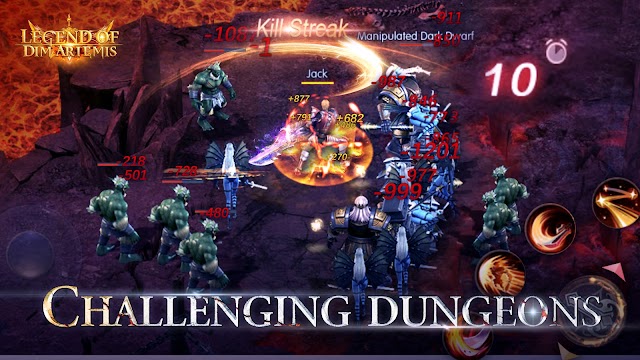 Thách thức các ngục tối đầy kẻ thù trong game Legend of Dim Artemis