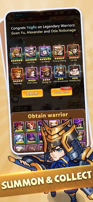 Triệu hồi và thu thập các anh hùng Tam Quốc mạnh mẽ