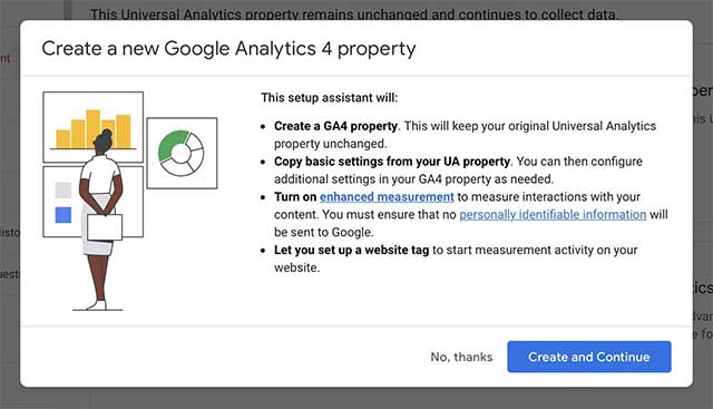 Bước đầu tiên là tạo một Google Analytics 4 Property