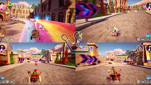 Đua xe nội bộ online hoặc chia màn hình cực vui trong DreamWorks All-Star Kart Racing game