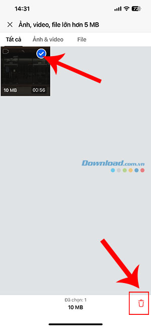 xoa bo nho dem Zalo iOS 5*439613