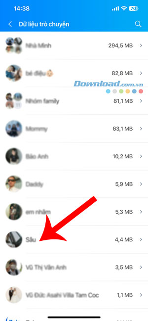 xoa bo nho dem Zalo iOS 6*439611