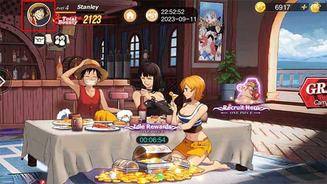 Mở game Voyage of the Four Seas và nhấn vào biểu tượng Avatar...