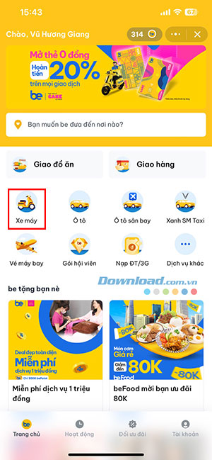 cach dat xe Be tren Zalo 8*440231