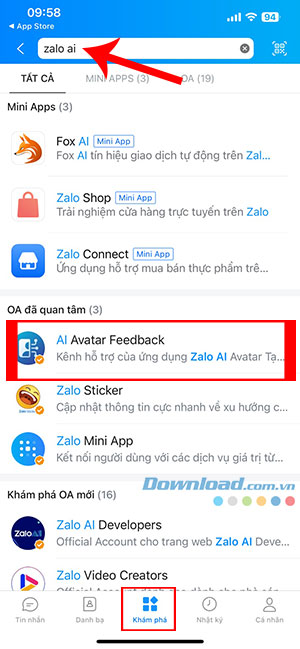 cach tao Zalo AI Avatar 1*440360