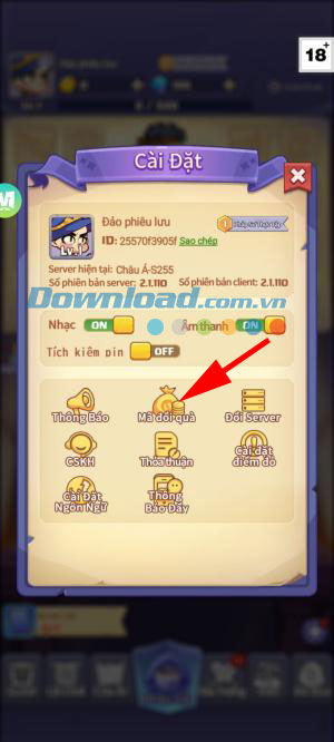 Chọn Mã đổi quà