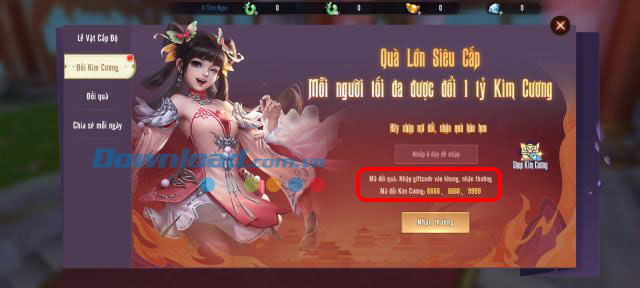  Đổi Kim Cương trong game Thái Cổ Phong Ma