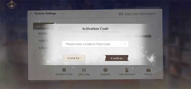 Nhập code Lovebrush Chronicles vào hộp văn bản rồi nhấn nút Confirm