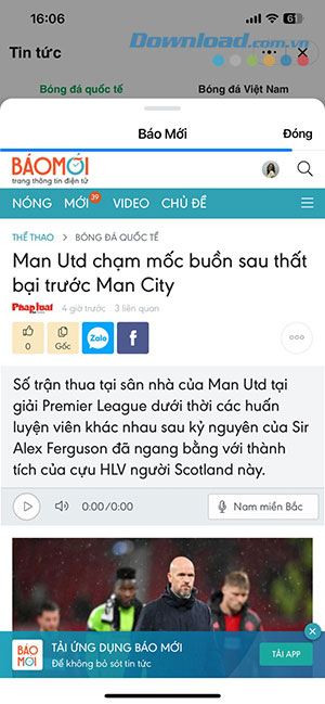 xem lich bong da tren Zalo 8*441812