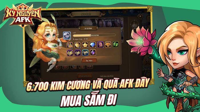 Lối chơi nhàn rỗi thoải mái nhận kim cương, vật phẩm