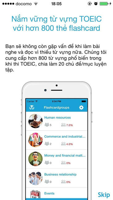 Ứng dụng luyện thi Toeic