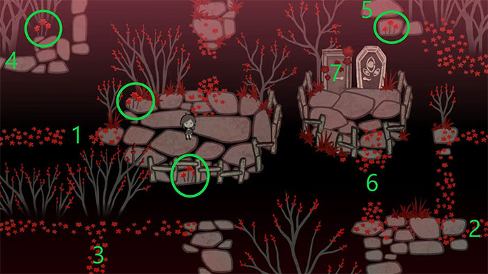 Đi tới các vị trí theo thứ tự được đánh dấu