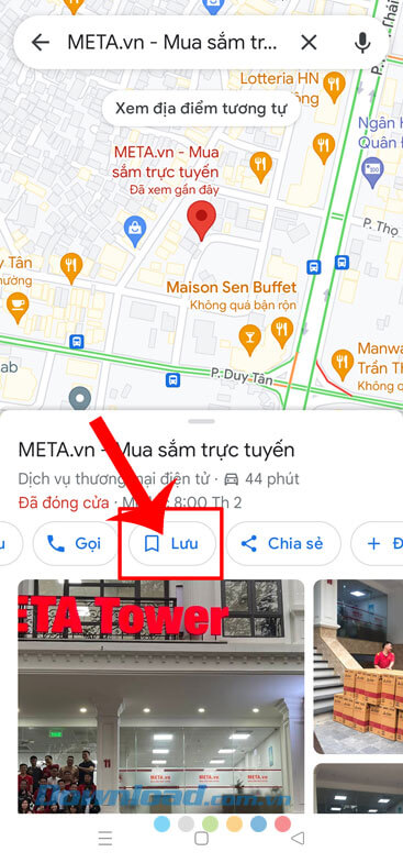 Nhấn vào mục Lưu