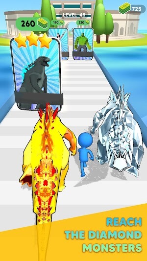 Tạo được quái vật vàng và kim cương