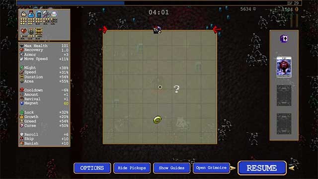 Sketamari được biểu thị bằng dấu chấm hỏi màu trắng trên bản đôồ