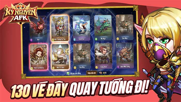 Giftcode Kỷ Nguyên AFK mang đến cho người chơi vô số phần thưởng như vé quay tướng, tiền trong game,...
