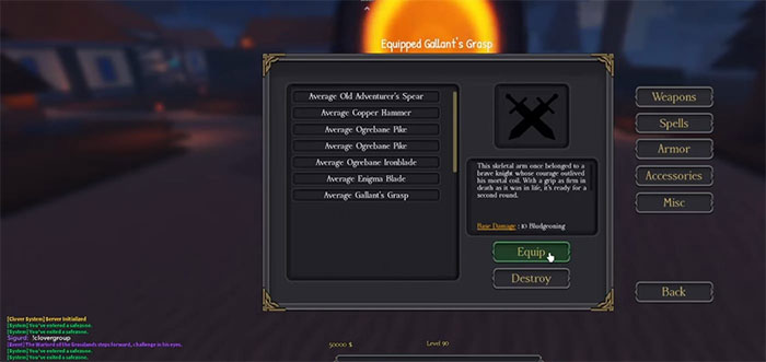 Một số vũ khí trong Clover Retribution