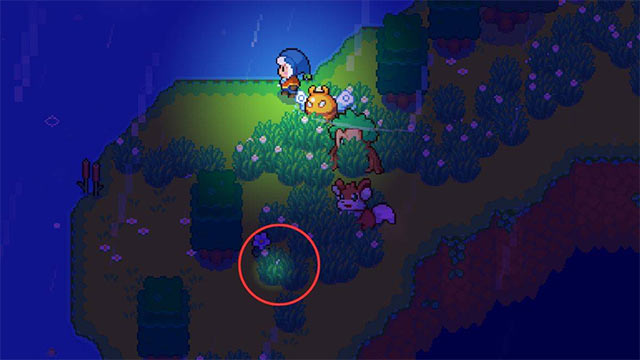 Ban đêm, Đá mặt trăng sẽ phát sáng giúp người chơi dễ dàng phát hiện và thu thập