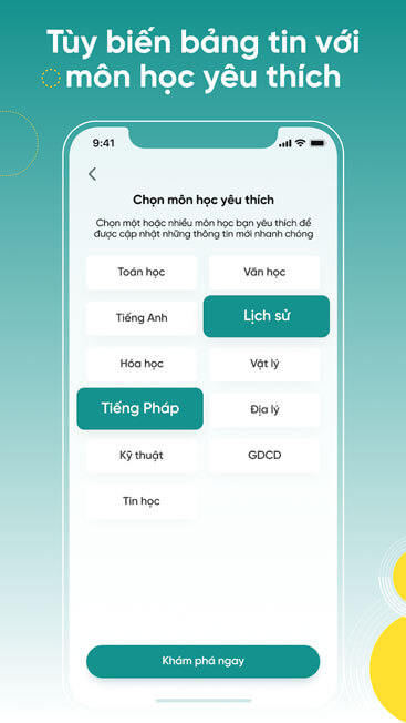 Tùy biến bảng tin môn học