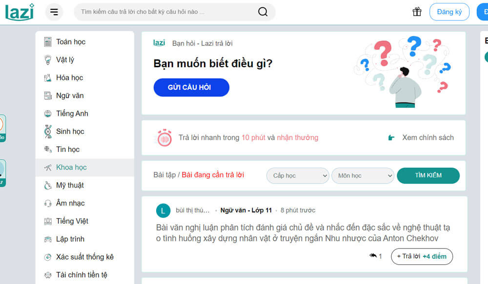 Trang chỉ Lazi - Nền tảng học tập, kết nối tri thức