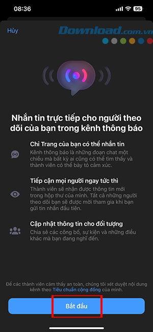 tao kenh thong bao Facebook Messenger 5*444111