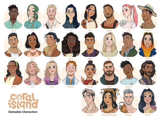 Bạn có hứng thú xây dựng mối quan hệ với ai nhất trong Coral Island?