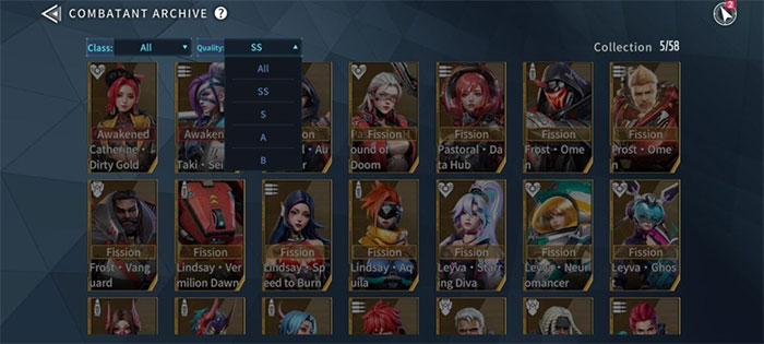 Cyber Rebellion có rất nhiều nhân vật để người chơi cân nhắc đưa vào đội hình chiến đấu.