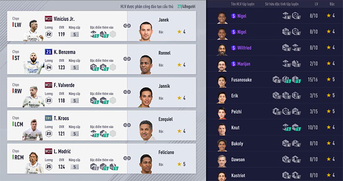 HLV kỹ năng là tính năng quan trọng FC Online, giúp cải thiện nhiều khía cạnh của cầu thủ