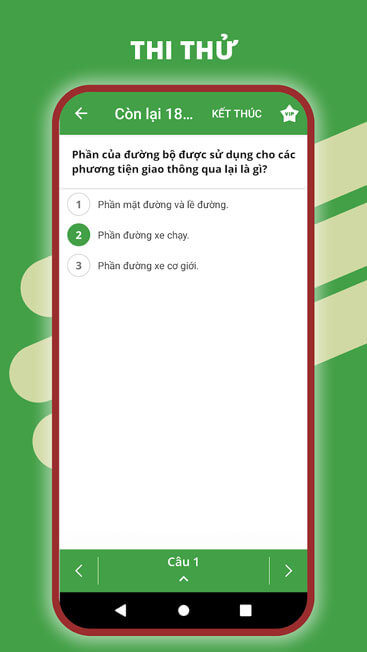 Hỗ trợ thi thử bằng A1