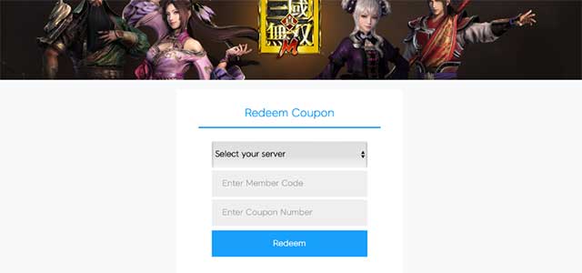 Truy cập trang đổi code Dynasty Warrior M