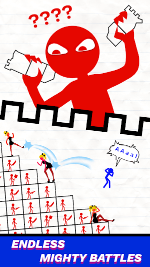 Stick Battle Mighty Tower War cho bạn tham gia trận chiến phòng thủ bất tận