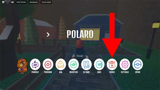 Nhấn vào biểu tượng Codes và nhập mã để nhận thưởng