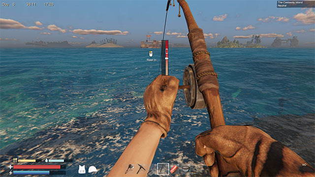 Câu cá trong Sunkenland game đòi hỏi sự kiên nhẫn và luyện tập thời gian dài