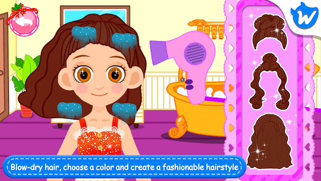 Tạo các kiểu tóc khác nhau cho công chúa của bạn trong game Lucy: Makeup and Dress up