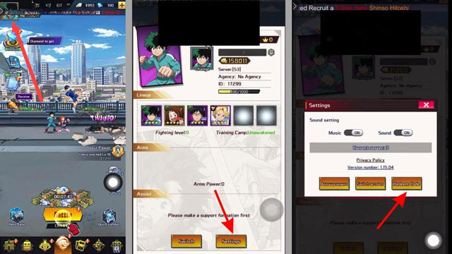 Cách nhập code MHA:Rise of Heroes