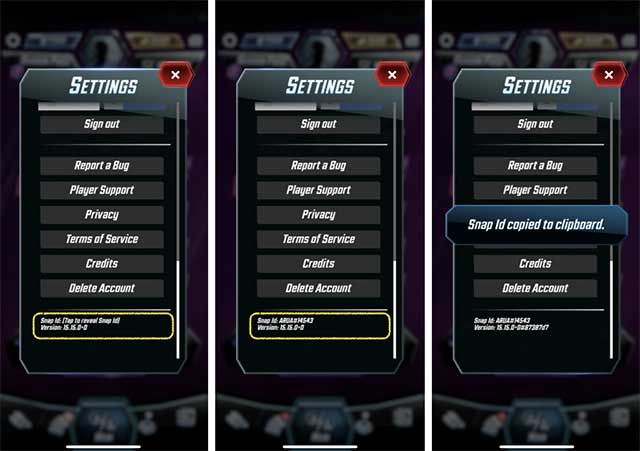 Bạn có thể tìm thấy ID người chơi của mình trong menu Settings