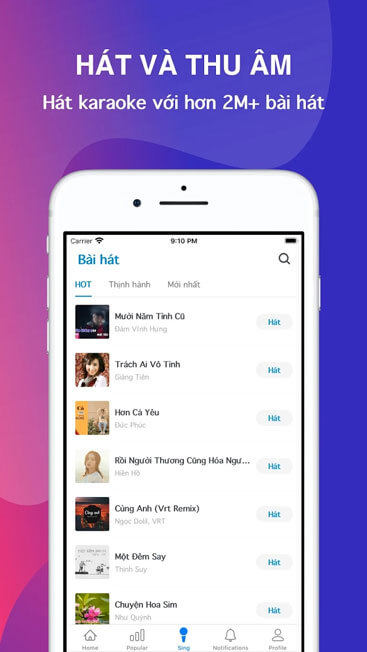  Hát karaoke miễn phí